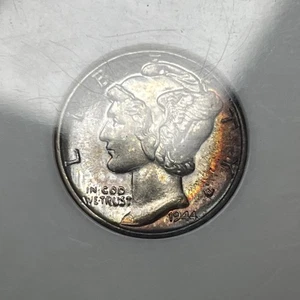 1944 MS66 Mercury Silver Dime - MS 66 NGC Toning - Foto 1 di 5