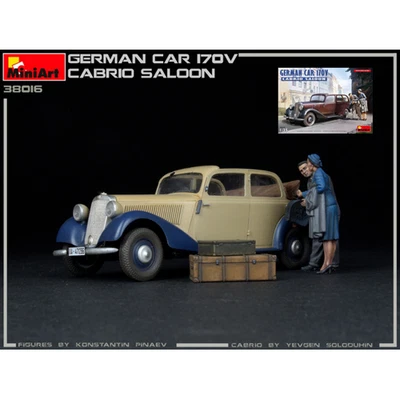 GERMAN CAR 170V CABRIO SALOON KIT 1:35 Miniart Kit Auto Modellino Nuovo - Immagine 1 di 3