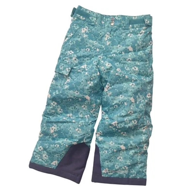 Pantalones de nieve Columbia para niños XXS 4-5 Arctic Trip Omni Heat verde azulado floral niñas invierno Foto 1 de 4