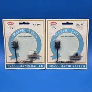 Model Power 597 HO Scale 6 Lite 2 Way Traffic Signal Brass LOT OF 2 NEW - Picture 1 of 2