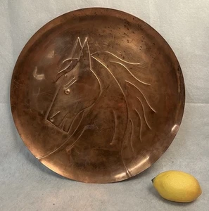 Francisco Rebajes Art Deco Copper Stallion Plate New York City 1930s  13-3/4” D - Picture 1 of 10