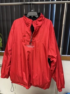 RARE! Louisville Cardinals Quarter Zip Fleece Jacket Mens X-Large Red Reversible - Picture 1 of 11