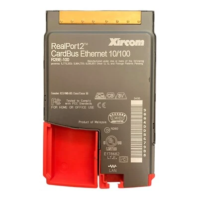 🌐 Xircom R2BE-100 RealPort2 10/100 CardBus Ethernet PCMCIA Adapter 💾 - Image 1 of 4