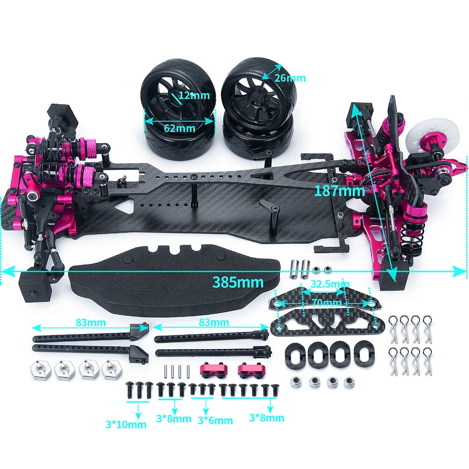 Alloy & CF Chassis Sakura D5S Frame Kit Remodel Belt Drive 1 /10 RWD Drift Car - Image 1 of 4