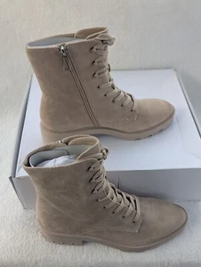 Size 9.5 Women's Dolce Vita Clear Lottie Dune Suede Zip Up Ivory Boots - Picture 1 of 9