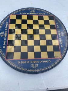 Cardinal Chinese Regular Checkers Chess Metal Round Tin Board Complete EUC - Picture 1 of 4