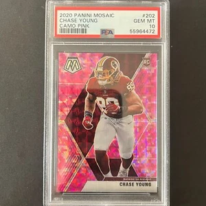 2020 Panini Mosaic Rookie Camo Pink #202 Chase Young PSA 10 GEM MINT - Picture 1 of 2