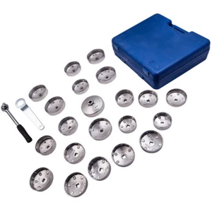 23PCS Oil Filter Removal Wrench Set Loosen Tighten Cup Cap Socket Garage Tool - Picture 1 of 12