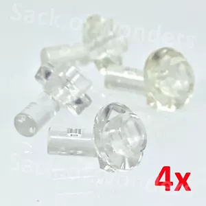 LEGO 4x New Clear Minifig Posing Stand Hand to Peg Connector Brick Utensil D694 - Picture 1 of 2