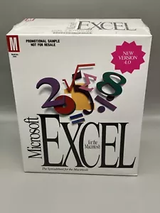 Microsoft Excel 4.0 for Macintosh Box Set SEALED Promo Vintage PC - Picture 1 of 6