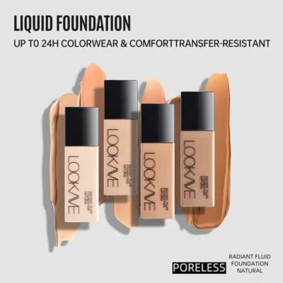 Matte Liquid Foundation Waterproof   Moisturizing Brightening Full Coverag D2P3 - Image 1 of 4