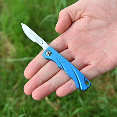 Aluminum Alloy Folding Utility Knife Scalpel Blade Outdoor Pocket Keychain Knife - Image 1 of 4