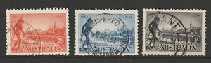 1934 VICTORIA CENTENARY COMPLETE SET "3" FINE USED 10.5 PERF S.G.147-149 SUPERB! - Picture 1 of 1
