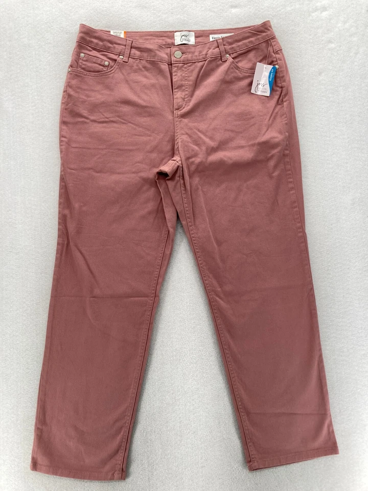 JMS Just My Size Classic Twill Pants Women's Plus 18W Pink Straight Leg Casual - Image 1 of 4