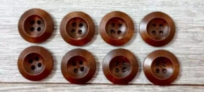Madera Marrón Coser Botones 4 Agujeros 3/4 Pulgadas 8 Piezas Set Nuevo Foto 1 de 2