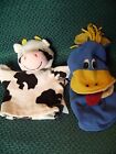 Cow puppet 8" approx and Donkey puppet 9" approx preloved (B51)