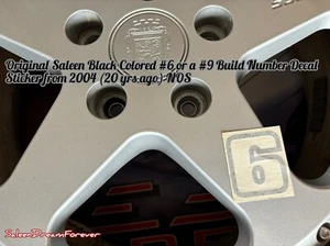 SALEEN BLACK #6 OR #9 NUMBER DECAL NOS FRM 2004 FORD MUSTANG FOXBODY S281 COBRA - Picture 1 of 3