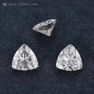 Fiery 4.5 MM 0.27 Carat Full White Trillion Diamond Cut Loose Moissanite 4 Ring - Picture 1 of 9