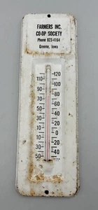 Vintage Farmers Inc Co-Op Society Werbethermometer Grün, IA Ag Futter - Bild 1 von 10