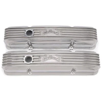 Edelbrock 4144 1960-86 Small Block Fits Chevy Finned Valve Covers w/ Holes - Image 1 of 4