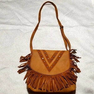 Wildleder Leder Fransen Strass Crossbody Handtasche verstellbarer Riemen - Bild 1 von 9
