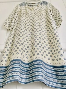 KEW Midi Summer Dress, 3/4 Sleeve, Size Medium, 100% Silk, Boho, Shabby Chic - Picture 1 of 10
