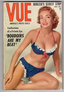 VUE July 1956 Movie Tarzans JIMMY DURANTE Irish McCalla Mens Digest Magazine - Imagen 1 de 2
