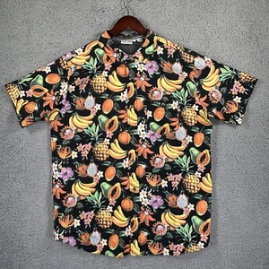 Ron Jon Surf Mens Shirt  XL Hawaiian Button Up Short Sleeve Fruit Design Beach - Picture 1 of 9
