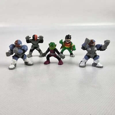 Lote de figuras de acción Teen Titans mini figuras Mirco de Bandai Cyborg Slade Robin Raven Foto 1 de 4