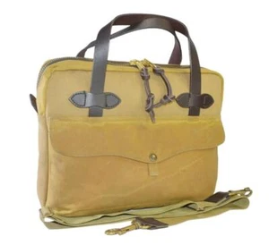 VINTAGE FILSON RUGGED TWILL PADDED TABLET BRIEFCASE TASCHE 70324 TAN MESSENGER BAG - Bild 1 von 18