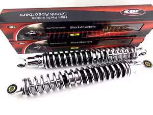 HONDA XL250 400mm CHROME JBS REAR SHOCK ABSORBERS EYE TO EYE - Picture 1 of 4