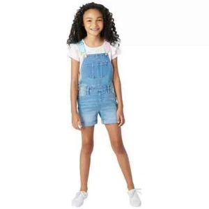 Vigoss Girls Size Medium 10 Pink Blue Supersoft Stretch 2 Piece Shortall Set NWT - Picture 1 of 4