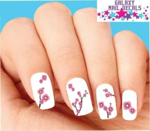 Waterslide Flowers Nail Decals - Set de 20 flores de cerezo rosadas surtidas - Imagen 1 de 1