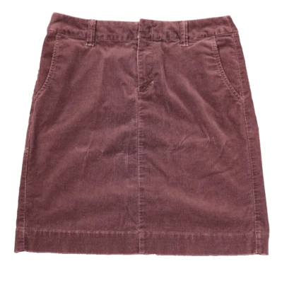 Falda Eddie Bauer Pana Recta Hasta la Rodilla Abertura Trasera Cremallera Frontal Púrpura 8 Foto 1 de 4