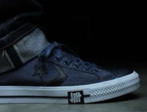 Converse X Undefeated 8 Poormans Weapon Navy Blue Hi Top Shoes Sneakers Rare - Picture 1 of 8