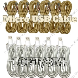 10FT Braided Micro USB Charger Cable Data Charger Cord For Android Samsung LG - Picture 1 of 7