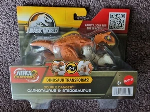 Jurassic World Fierce Changers Double Danger - Carnotaurus & Stegosaurus *NEW* - Picture 1 of 2