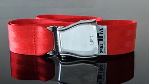 Flugzeuggürtel by FlapsFive - pure red   - Authentic Aviation NEU - Picture 1 of 14