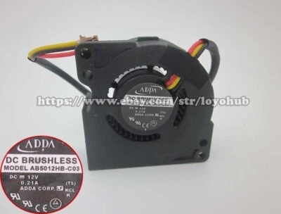 New ADDA AB5012HB-C03 Server Blower Fan DC 12V 0.21A 50x50x20mm 3Wire 3-Pin - Image 1 of 4