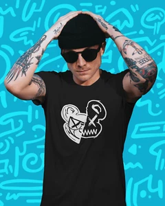 Men's Teddy Face T-shirt Creepy Stitched Teddy Novelty Gift Father Teens Cotton - Picture 1 of 11