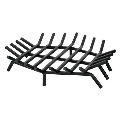 Fireplace Grate Black Cast Iron Durable Hexagon Shape Bar 24 In. W X 24 In. D Cover