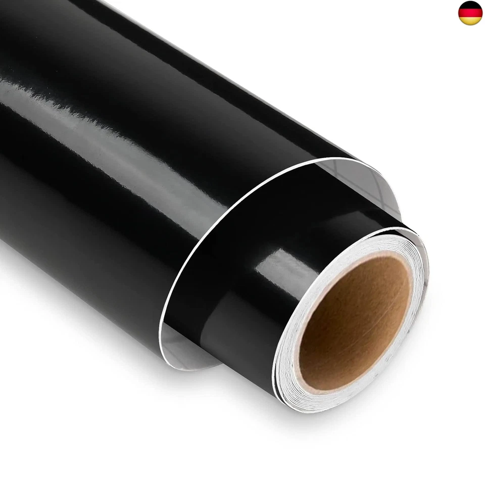 LYA VINYL Glänzend Schwarz Plotterfolie Vinyl, 30,5 x 152,4 cm Vinylfolie Plotter für C