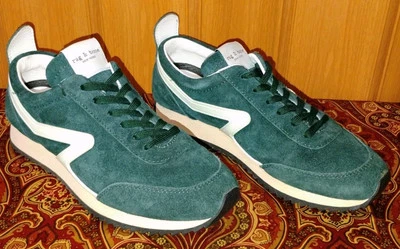 Rag & Bone Retro Runner Sneakers Suede Green White Women 6.5 Men 5 Size 37.5 (M - Image 1 of 4