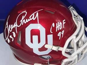 GREG PRUITT OKLAHOMA SOONERS CHOF 99 JSA AUTHENTICATED SIGNED MINI - Picture 1 of 2