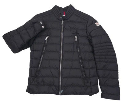 $1700 Moncler Amiot Down Black Moto Jacket Mens Size 2XL (6) - Image 1 of 4