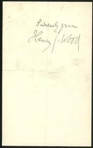 HENRY J. WOOD (1869-1944) signed letter | English Conductor - autograph - Picture 1 of 2