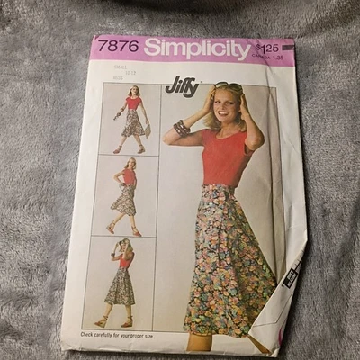 Simplicity Jiffy 7876 Size 10-12 Uncut Wrap Skirt Pattern 1970s - Image 1 of 2