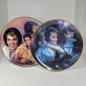Vintage Elvis Presley Remembered Plates Set of 2 Susie Morton Moody Blues USA - Picture 1 of 15
