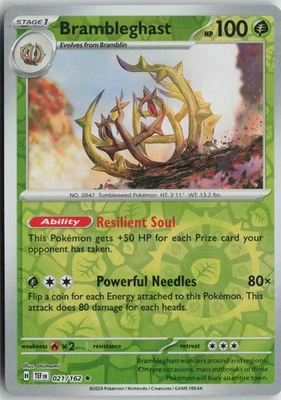 Brambleghast 021/162 Rare SV05: Temporal Forces NM Reverse Holo - Image 1 of 2