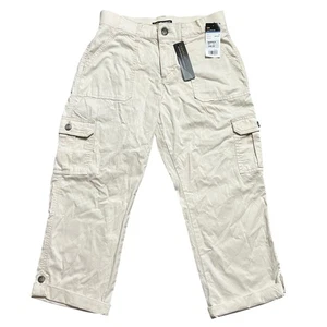 Lee Flex-To-Go Women's Capri Relaxed Fit Mid Rise Cargo Pants Rainy Day Size 4 - Picture 1 of 8